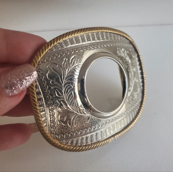 Vintage GERMAN SILVER Engraved Belt Buckle - Picture 7 of 11